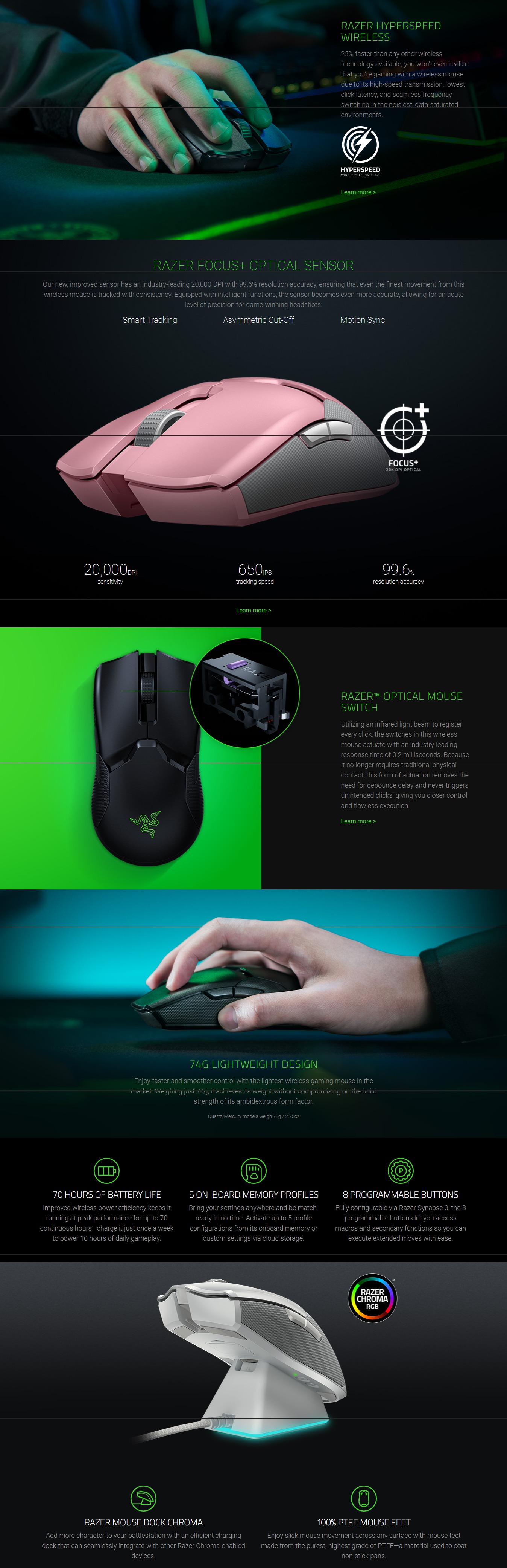 Razer Viper Ultimate Wireless Gaming Mouse with Charging Dock – Mercury ...